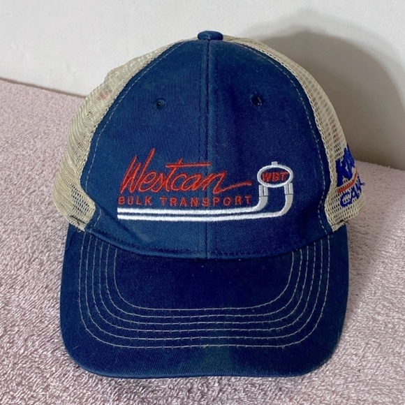 Vintage Navy Westcan Bulk Transport Mesh Back Snap Back Trucker Hat - Picture 11 of 11